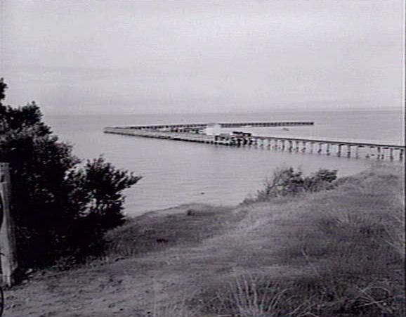 The historic St Leonards pier reaching into Port Phillip Bay.
